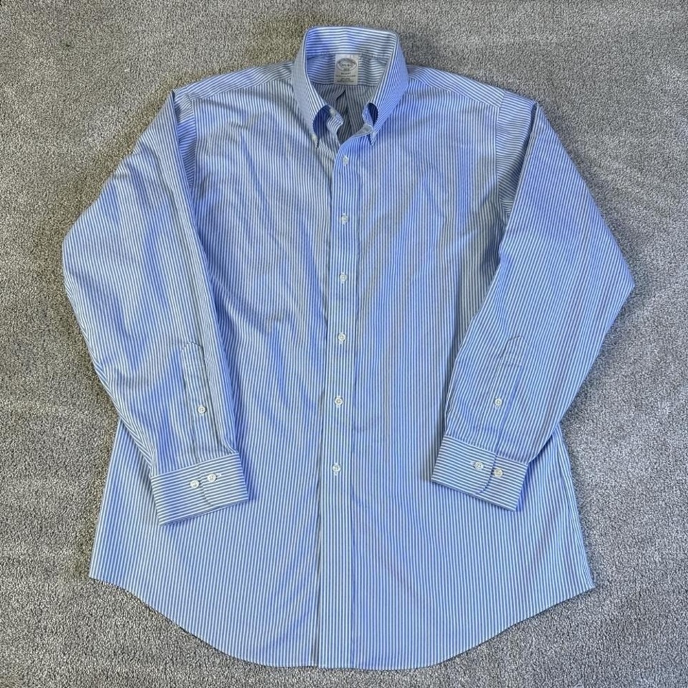 Brooks Brothers Regent OCBD Blue Stripe Shirt 16.5